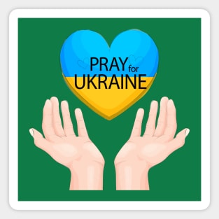 Pray For Ukraine Heart Magnet